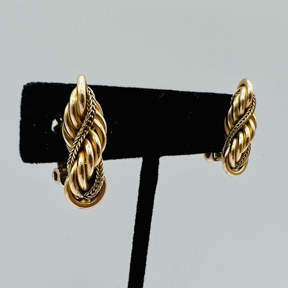 1/20 12KT GOLD FILLED clip on twist chain earrings